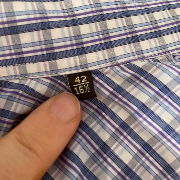 CANALI Men’s Check Long Sleeve Button Down Shirt Size 16 1/2 - Picture 8 of 10